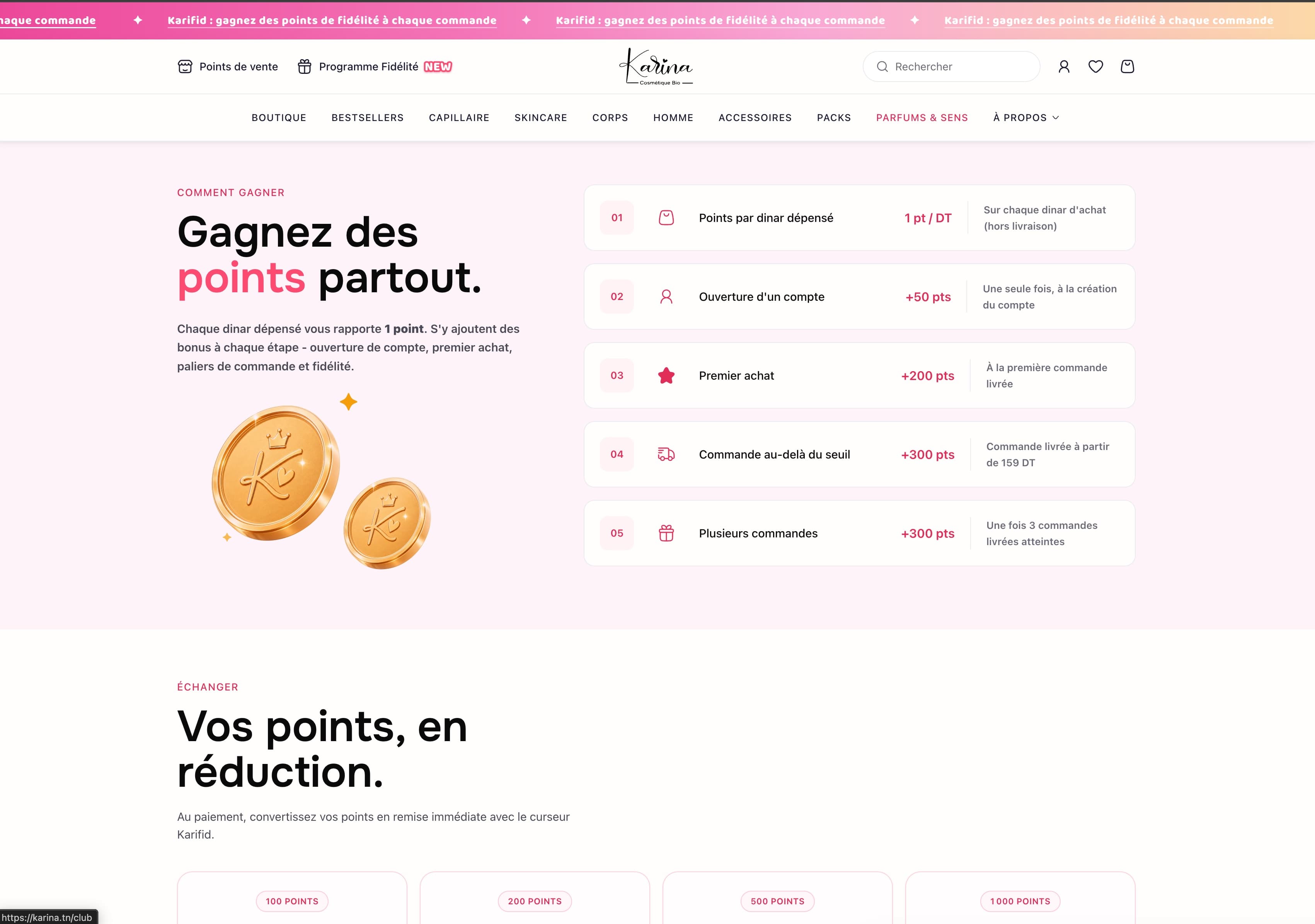 Karifid loyalty rules for earning and redeeming points